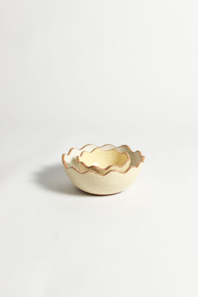 Bowl Flora 15 cm - Amarelo Manteiga e Branco 