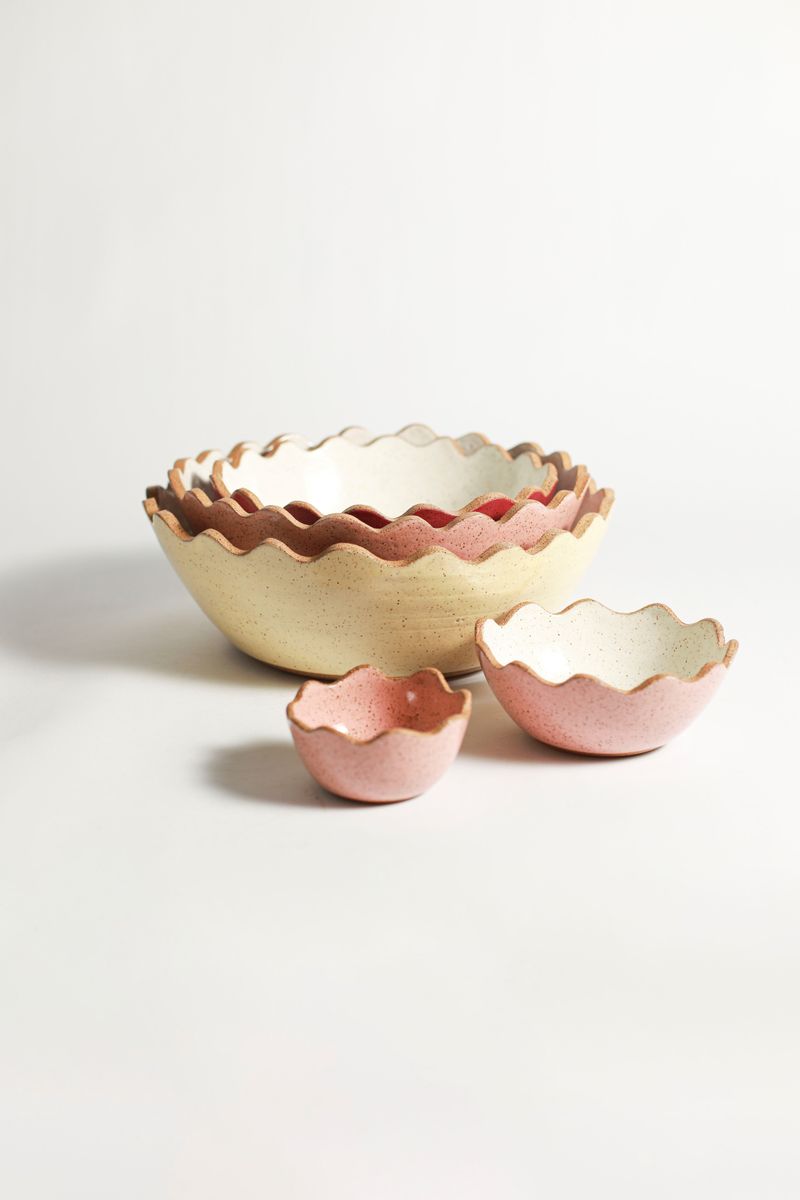 Bowl Flora 15 cm - Rosa Chá e Branco 