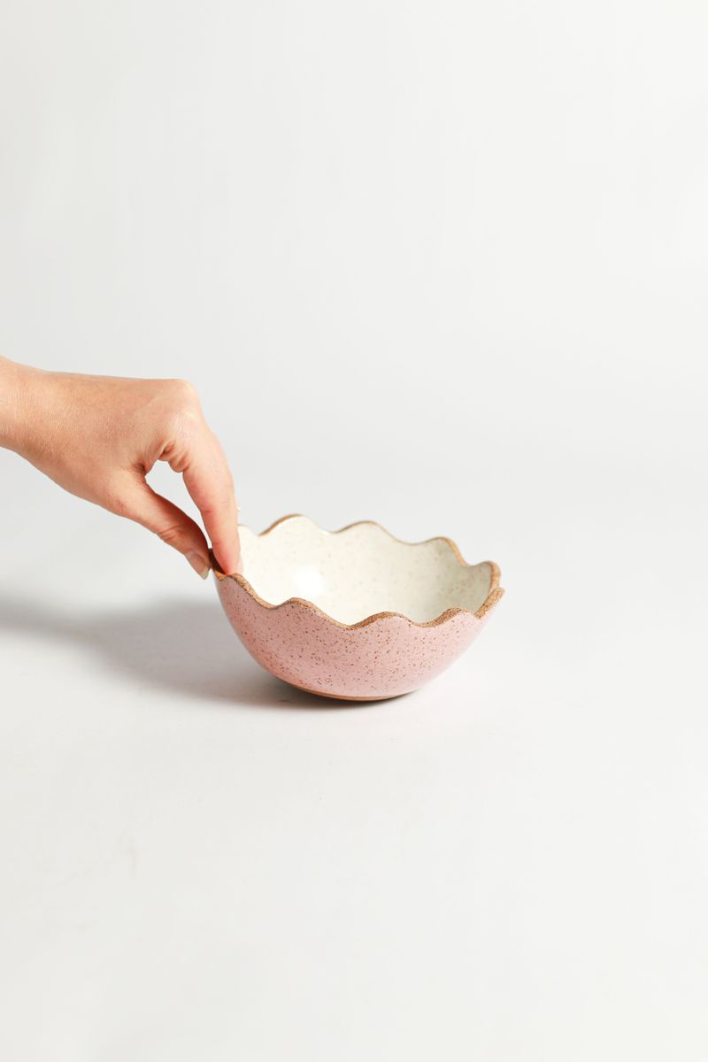 Bowl Flora 15 cm - Rosa Chá e Branco 