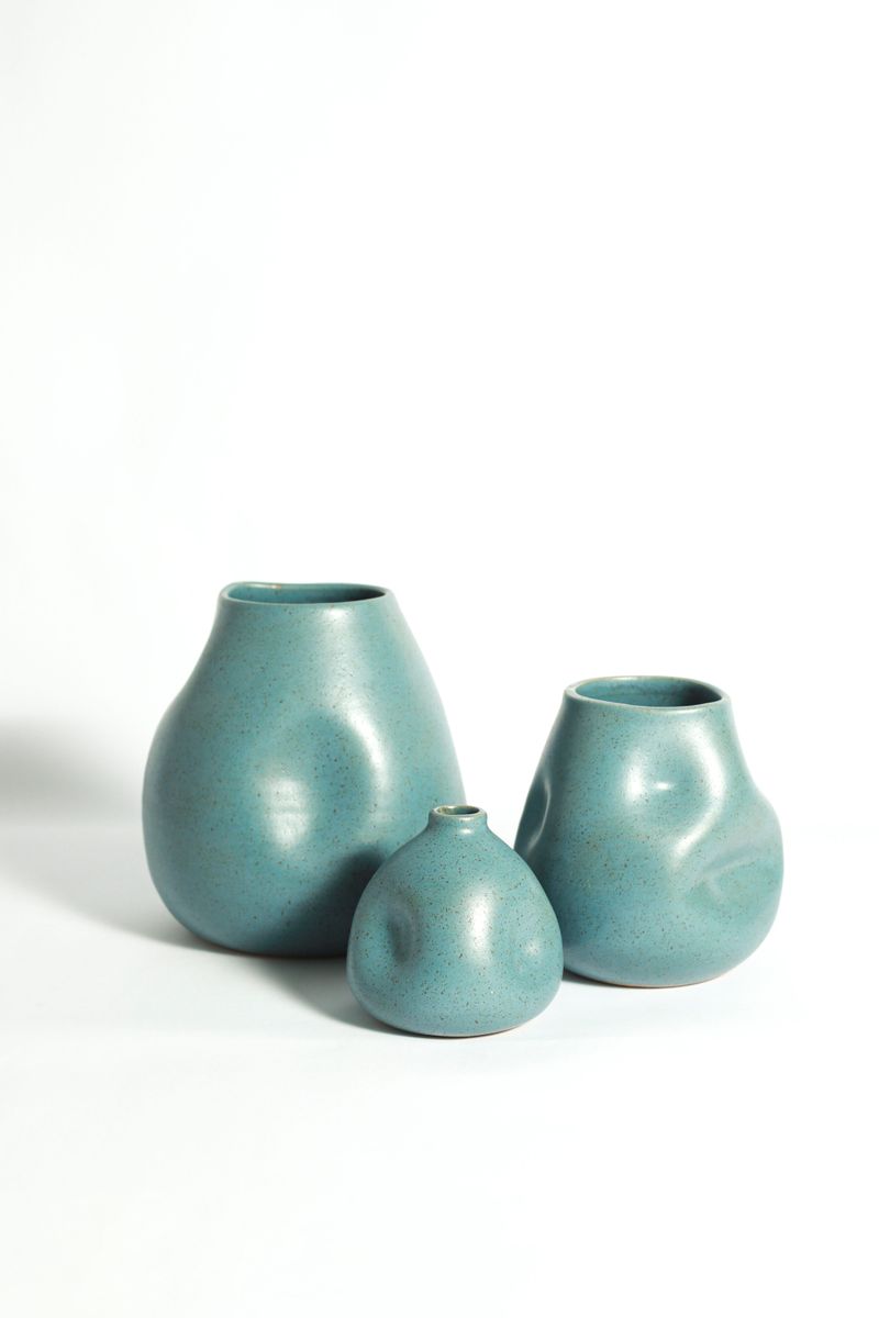 Vaso Vulcano - Azul Cerúleo