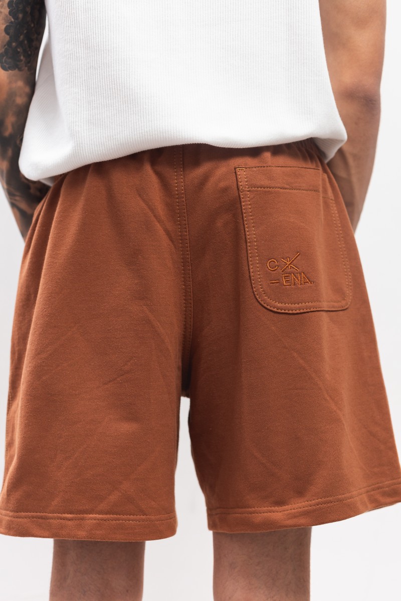 Cotton Shorts in Brown Tortoise