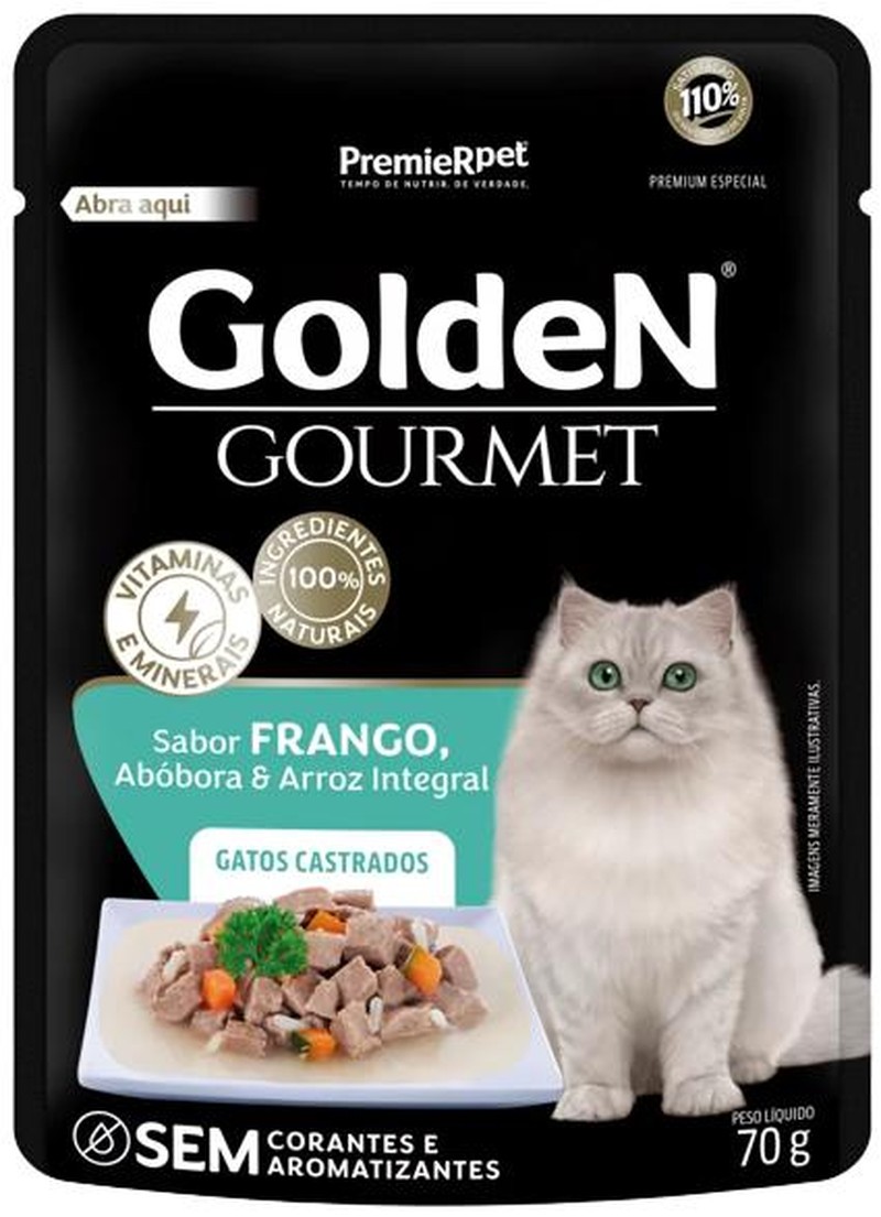 Golden Gourmet Sachê Gatos Castrados Frango 70gr