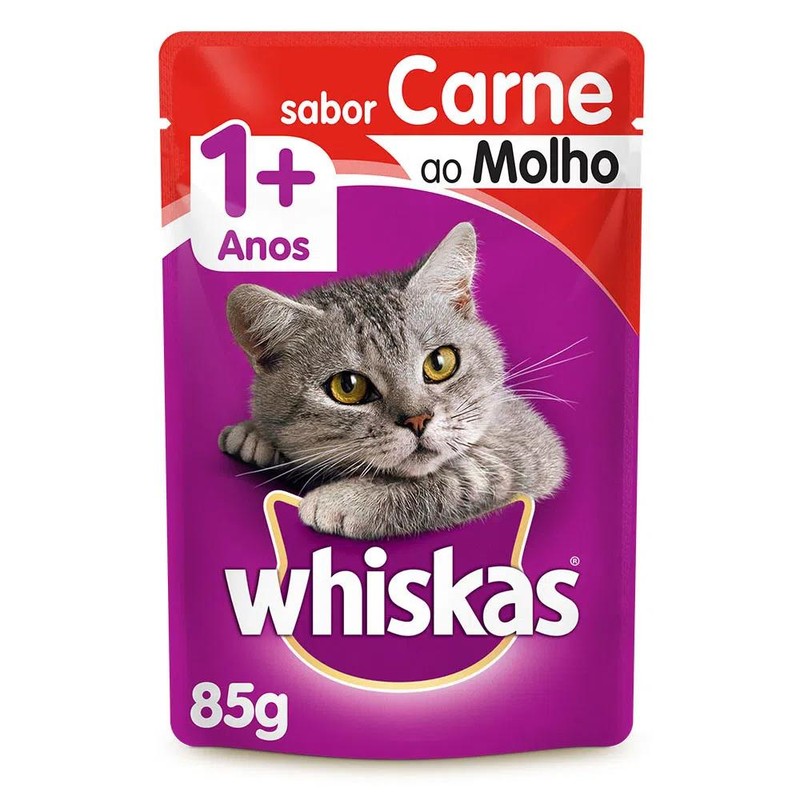 Whiskas Sachê Carne Ao Molho 85g