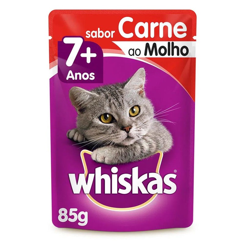 Whiskas Sachê Carne Ao Molho 7+ 85g