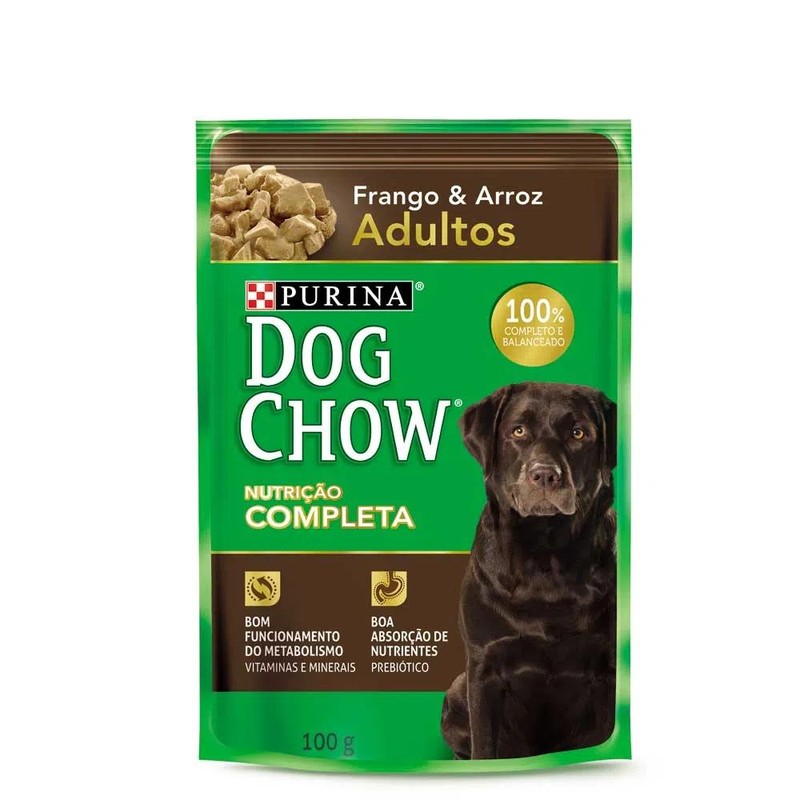 Dog Chow Sache Adultos Carne e Arroz 100g