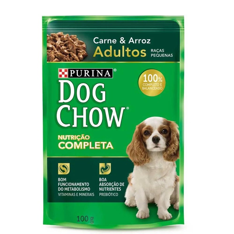 Dog Chow Sache Adultos R/P Carne Ao Molho 100g