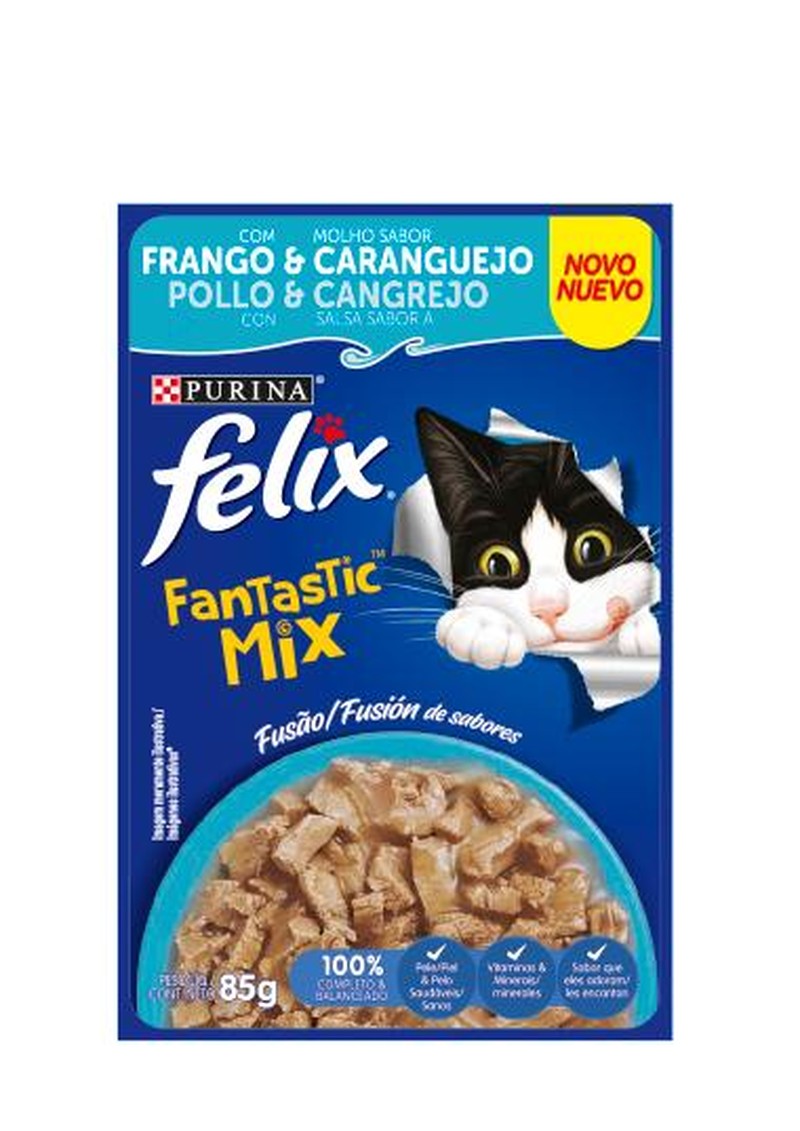 FELIX FANTASTIC MIX FRANGO E CARANGUEJO 85G