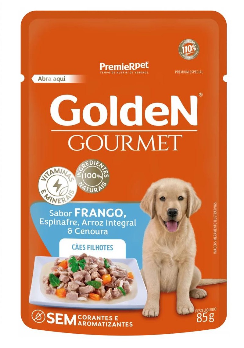 Golden Sachê Gourmet Cães Filhotes Frango 85g