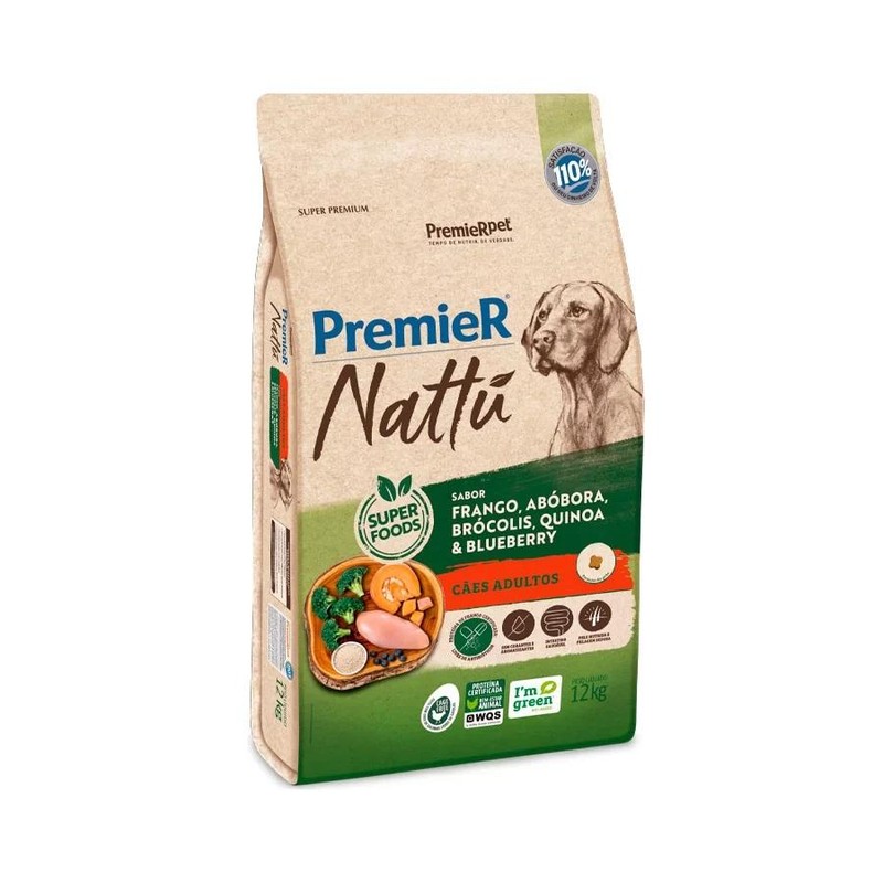 Premier Nattu Adultos Fra/Abo/Bro/Qui/Blu 12kg