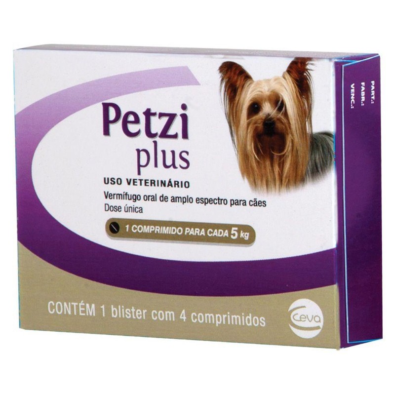 Ceva Petzi Plus 400mg - 4 Comprimidos (5kg)