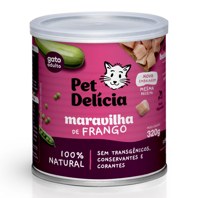 PET DELICIA GATOS MARAVILHA FRANGO 320G