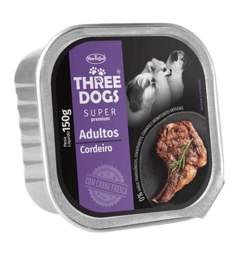 THREEDOGS PATE ADULTOS CORDEIRO 150G