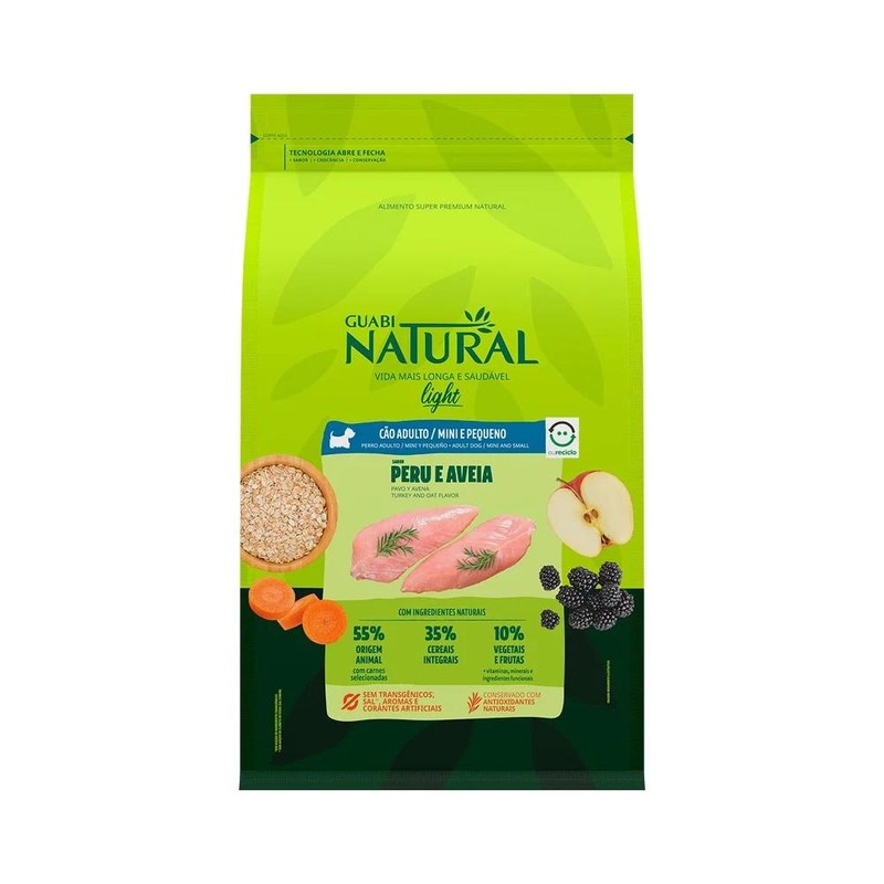 Natural Cães Mini e Pequenos Light Peru e Aveia 