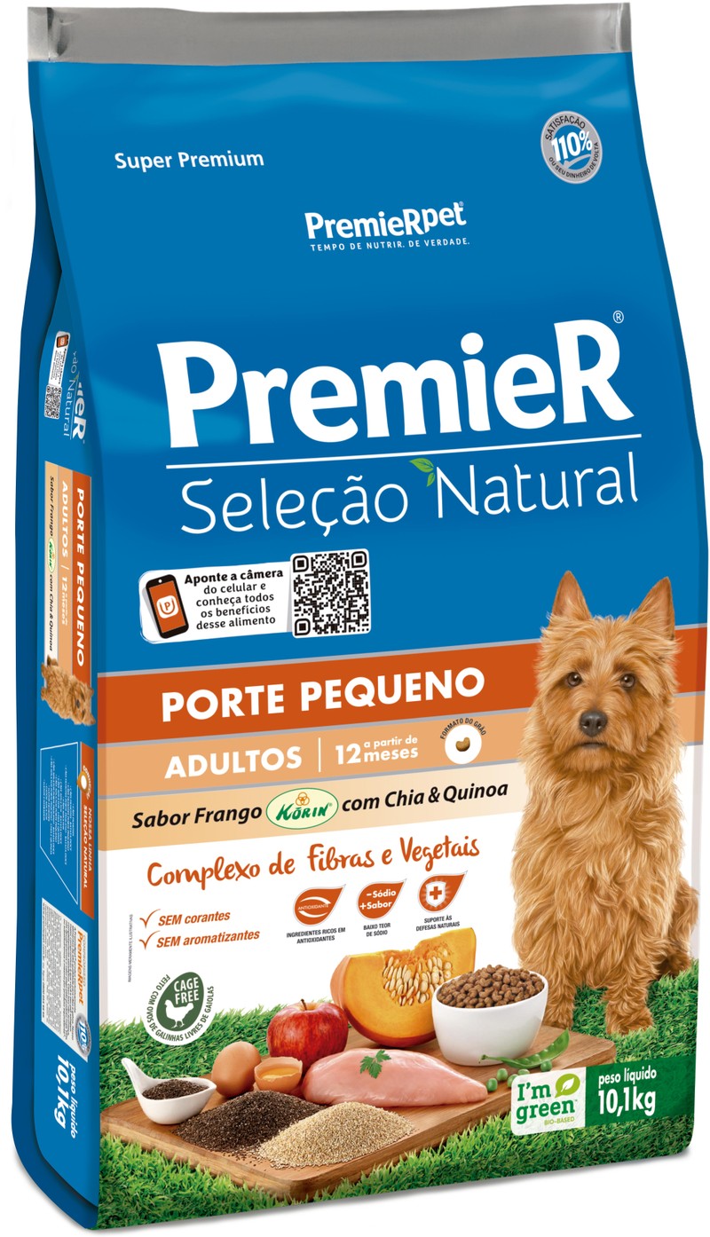 Premier Seleção Natural Adultos Raças Pequenas Frango Com Chia e Quinoa