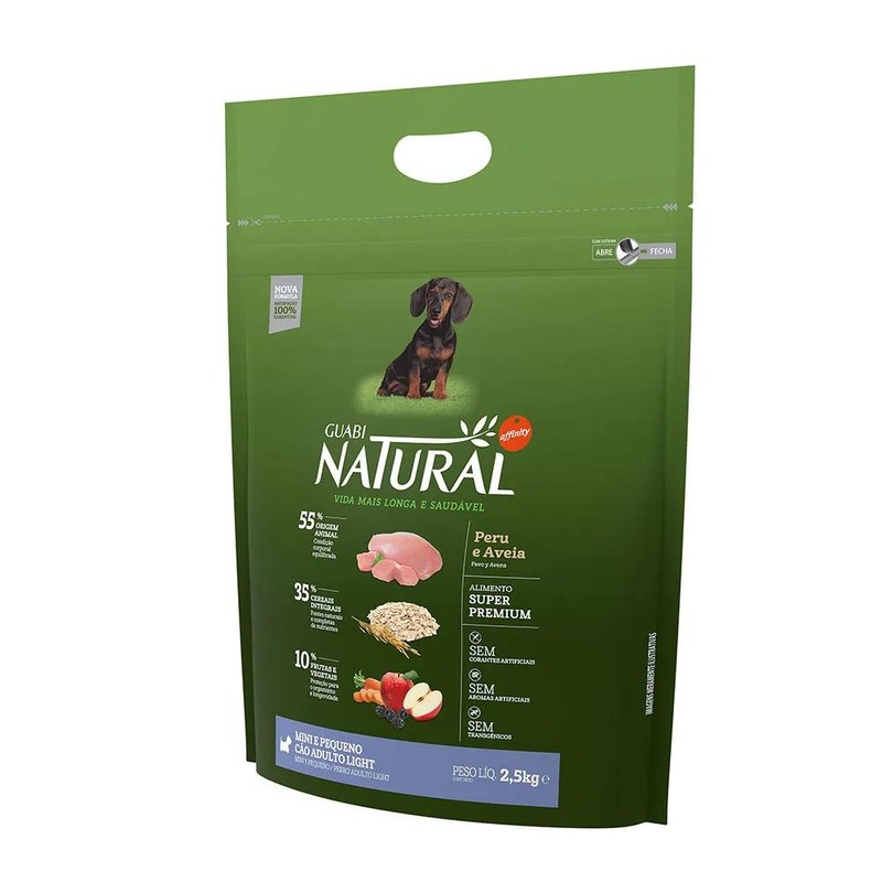 Natural Cães Mini e Pequenos Light Peru e Aveia 