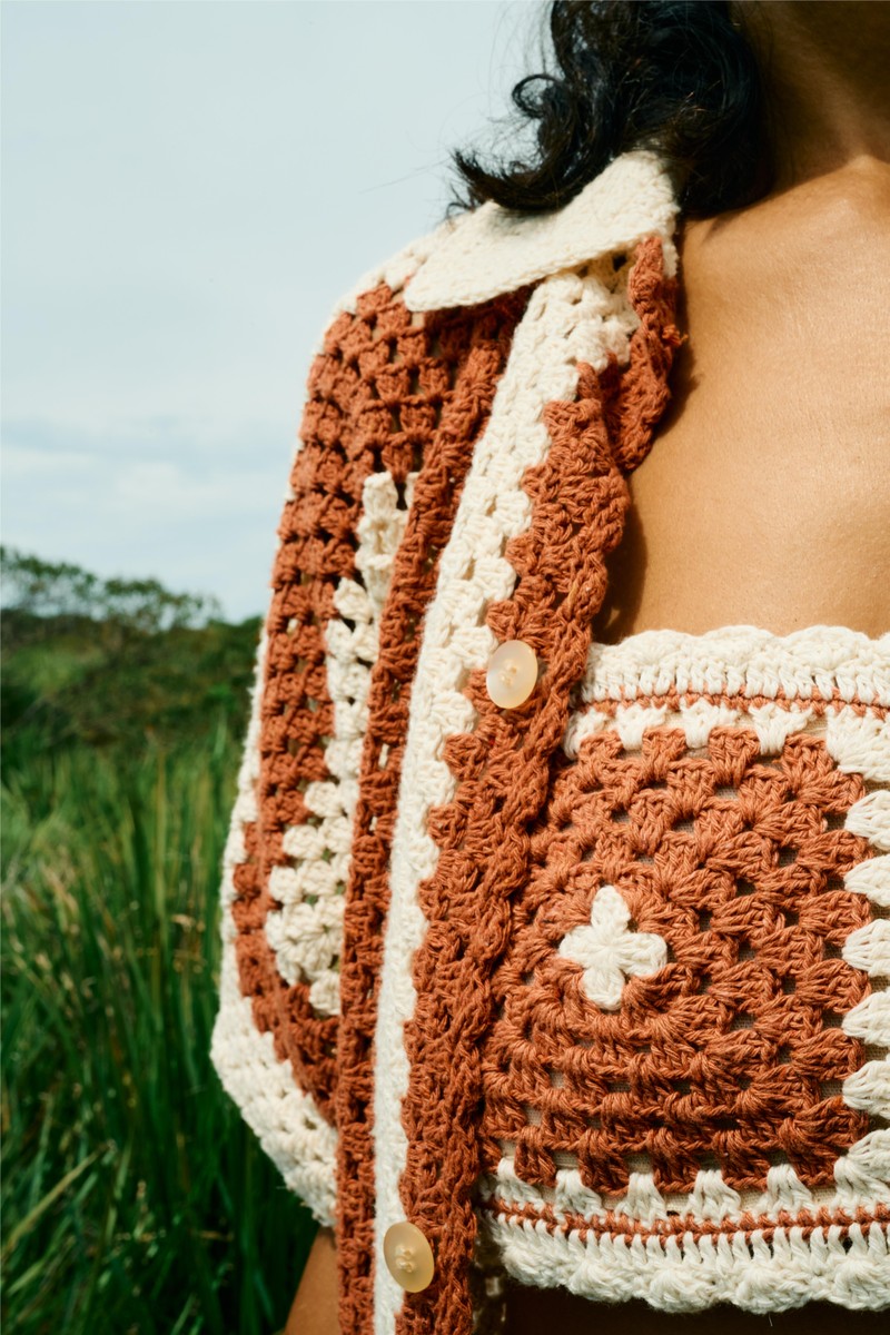 Camisa Quadrado Crochet