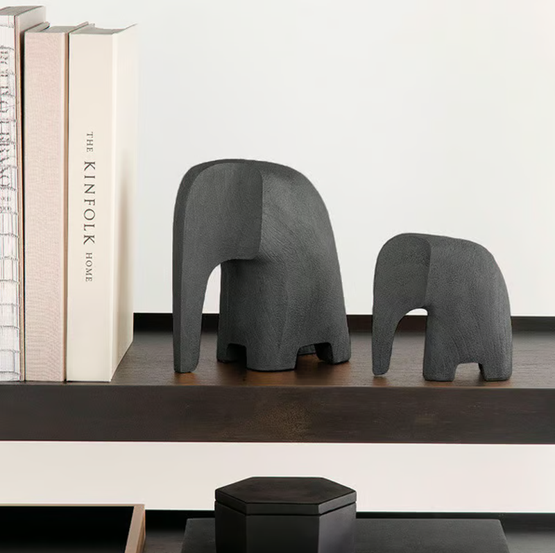 Escultura elefante preto - grande