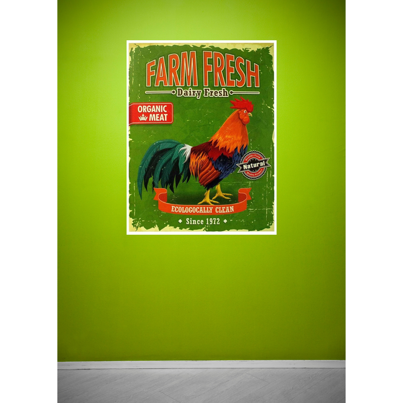 Quadro Farm Fresh - galo