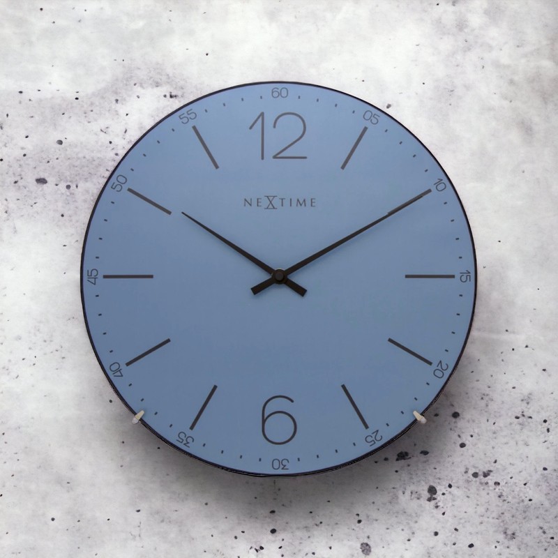 Relógio de parede NeXtime Index Dome azul (3159BL)