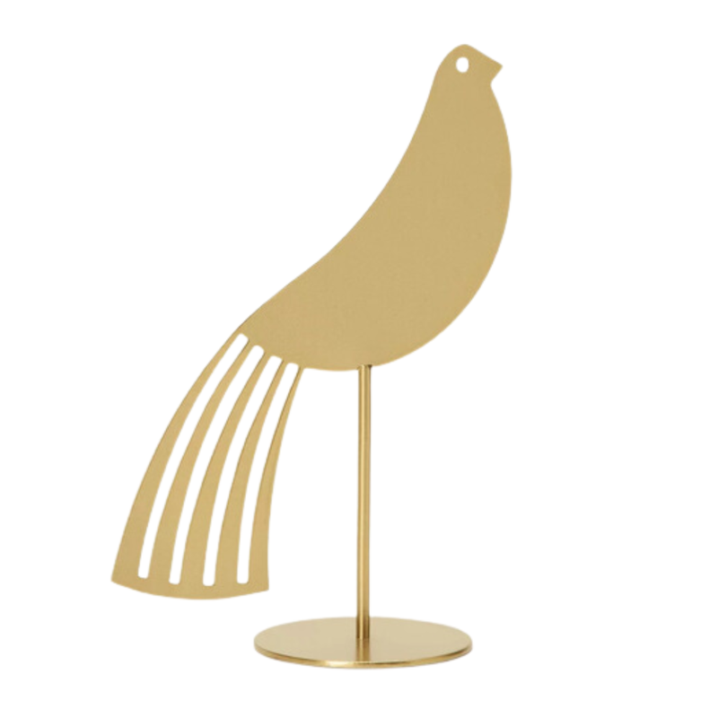 Escultura Pássaro dourado (2 peças)
