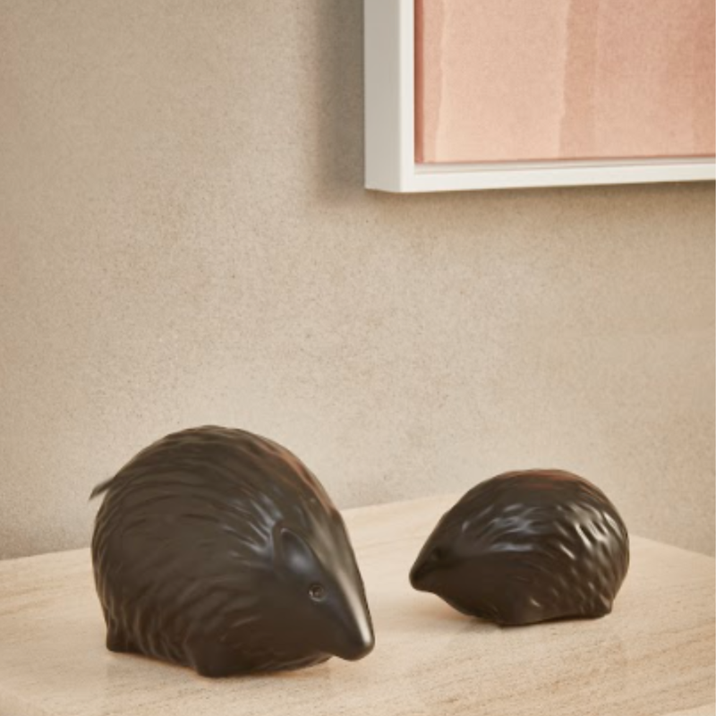 Escultura Ouriço negro (2 peças)