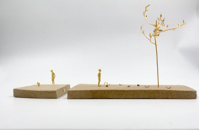 Escultura Mundinho - Jornada (Série Areia) - 2 peças