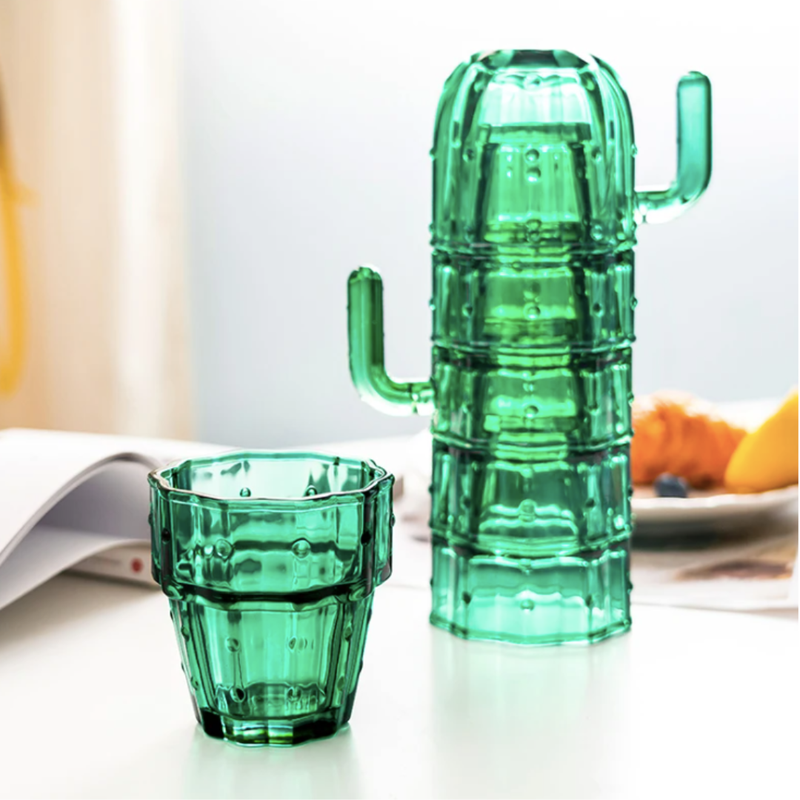 Conjunto de copos Cactus - 4 peças (verde)