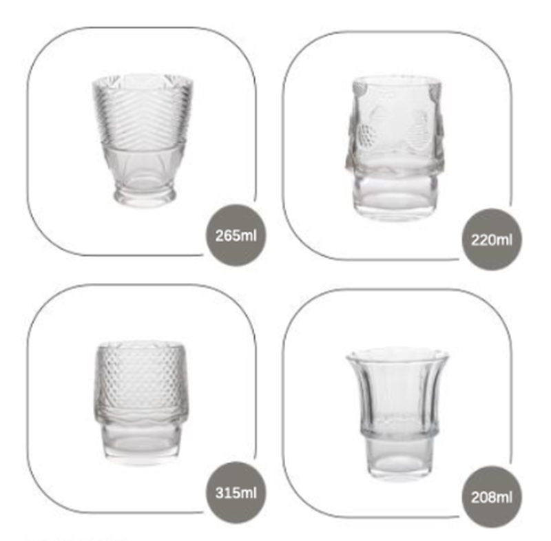 Conjunto de copos Peixe - 4 peças (transparente)