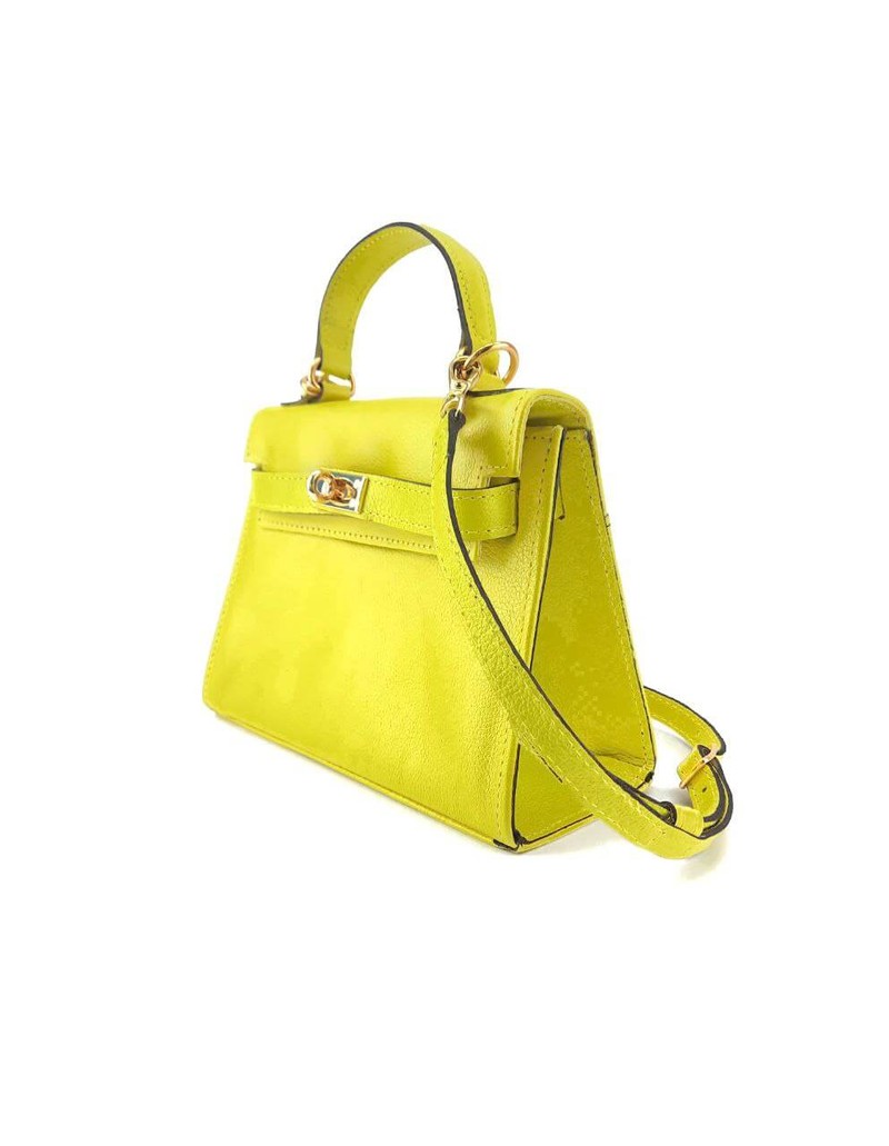 BOLSA RAISSA MINI TOTE TIRACOLO COURO CITRUS