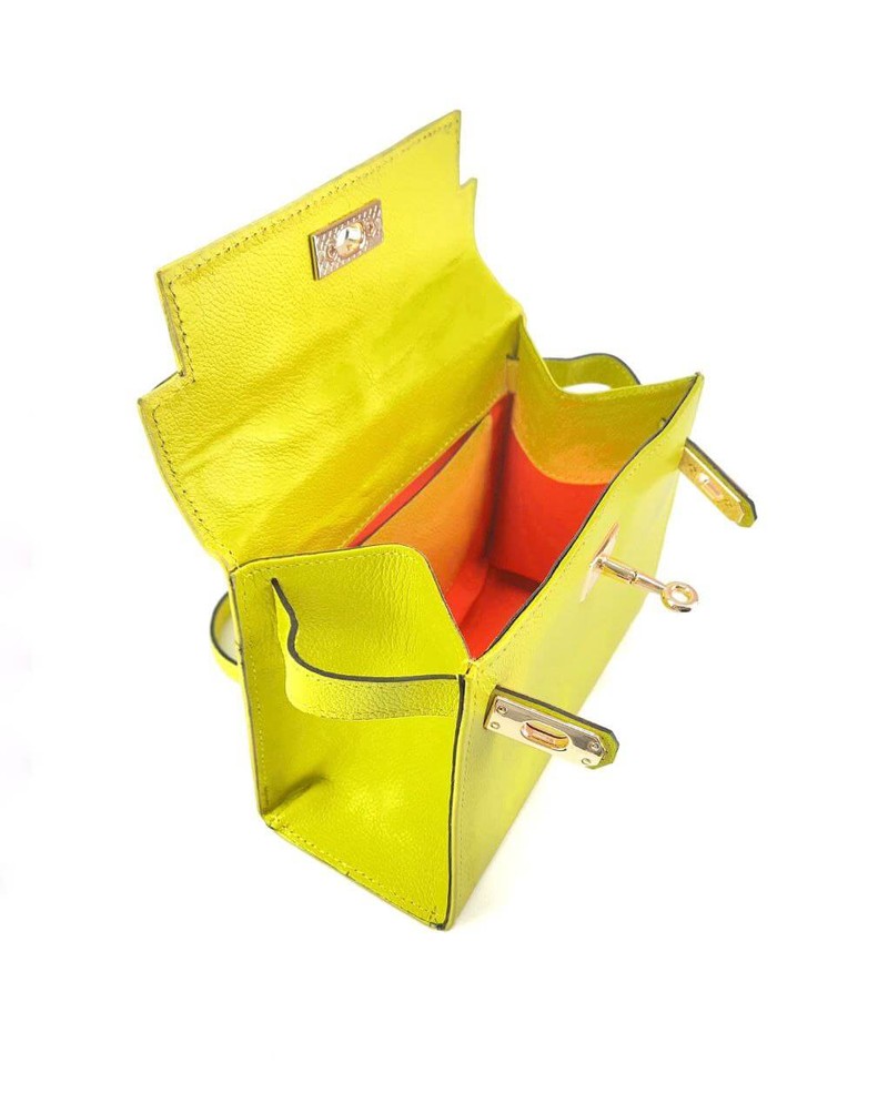 BOLSA RAISSA MINI TOTE TIRACOLO COURO CITRUS