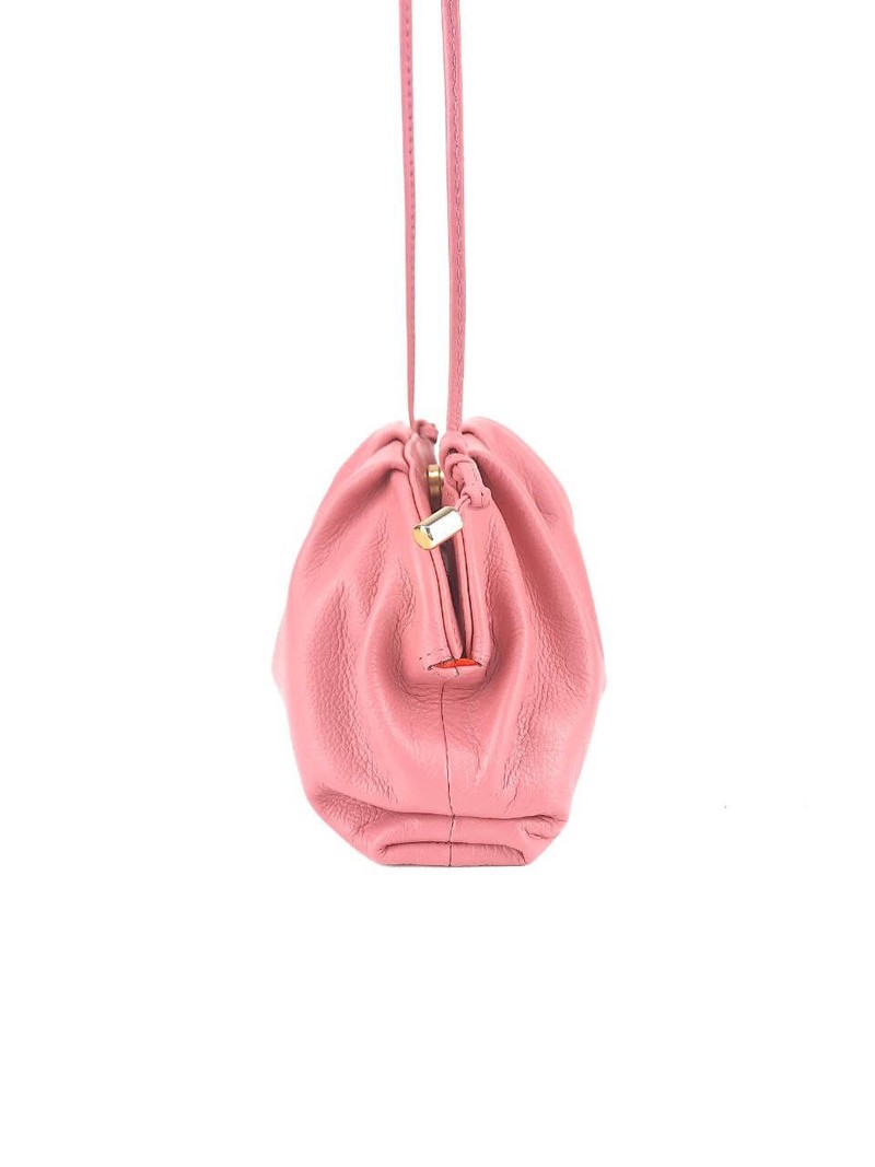 BOLSA BRUNA CLUTCH COURO ROSA.