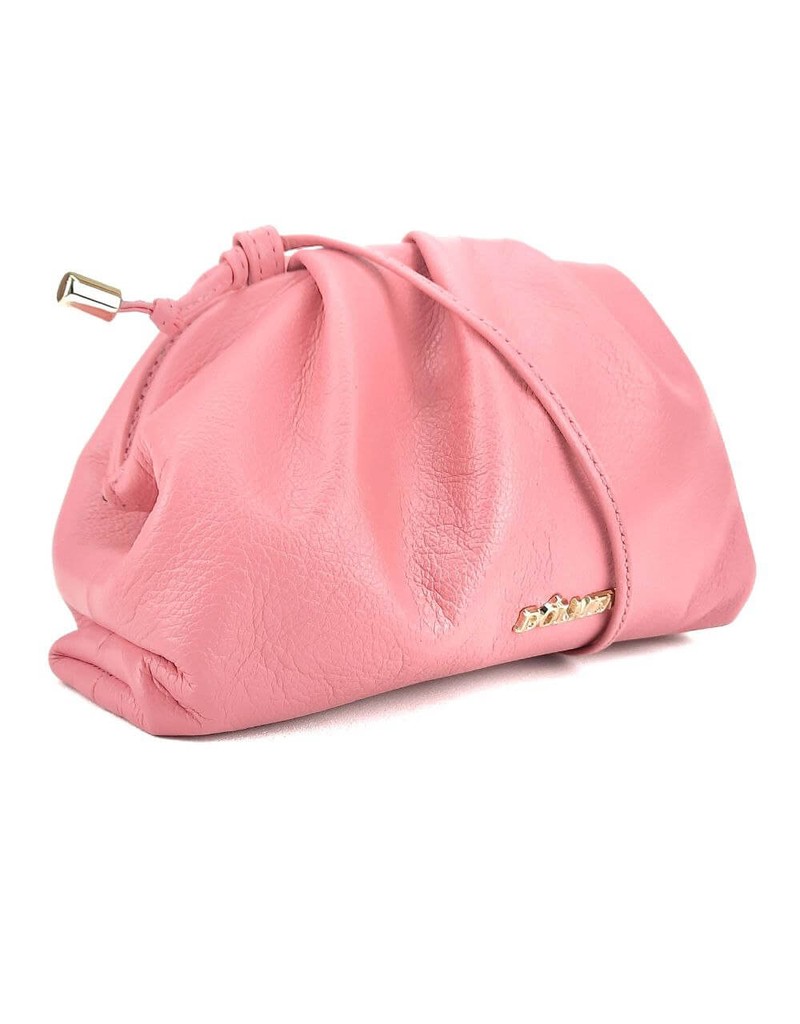 BOLSA BRUNA CLUTCH COURO ROSA.