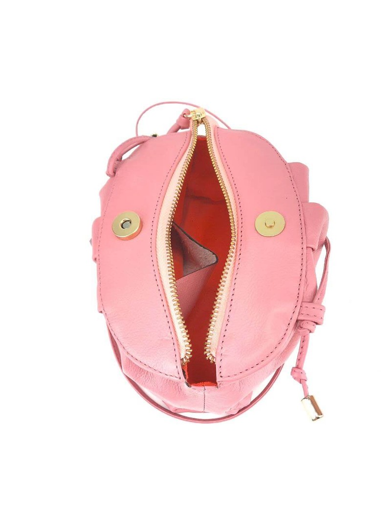 BOLSA BRUNA CLUTCH COURO ROSA.