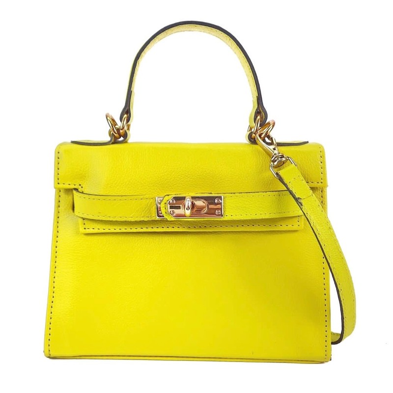 BOLSA RAISSA MINI TOTE TIRACOLO COURO CITRUS