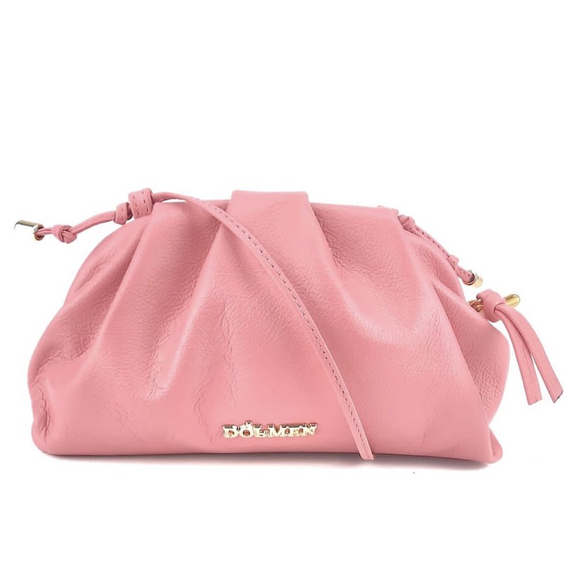 BOLSA BRUNA CLUTCH COURO ROSA.