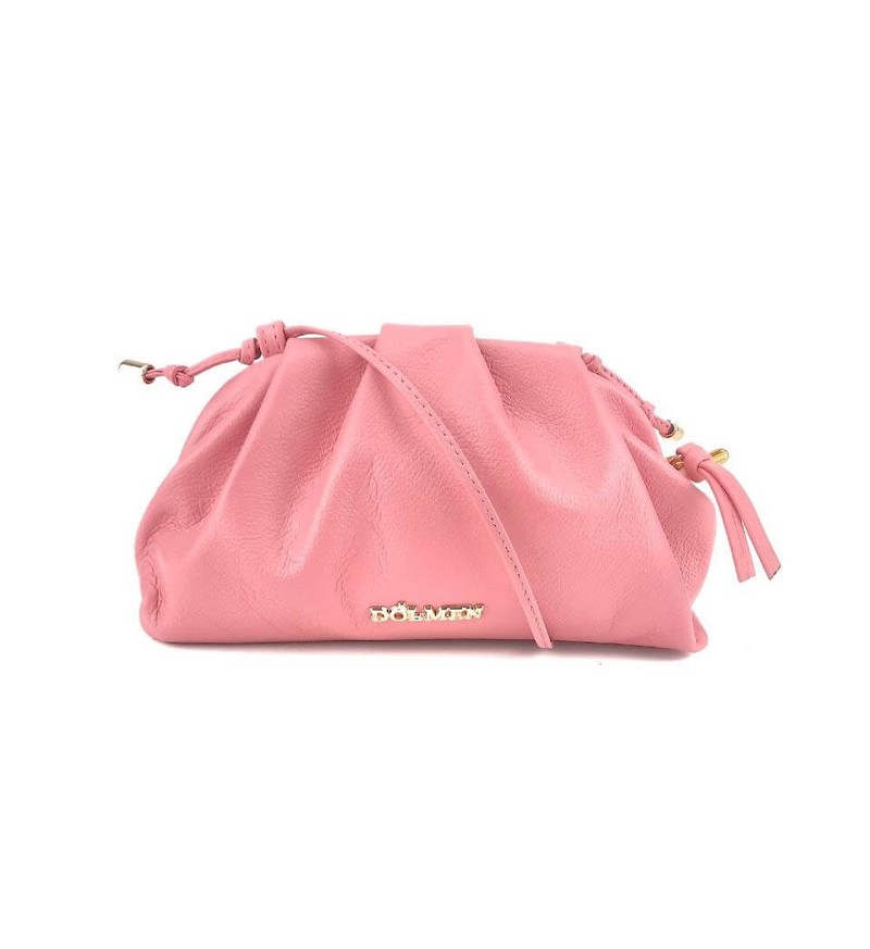 BOLSA BRUNA CLUTCH COURO ROSA.