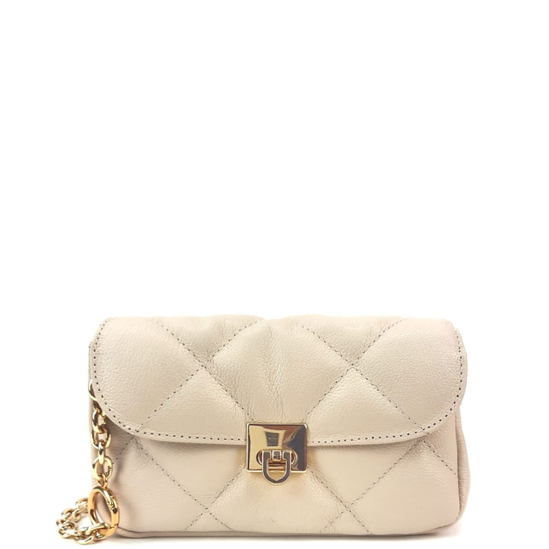 BOLSA DUDA TIRACOLO COURO OFF WHITE