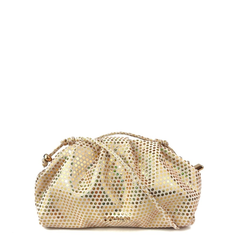 BOLSA BRUNA CLUTCH COURO POA OURO