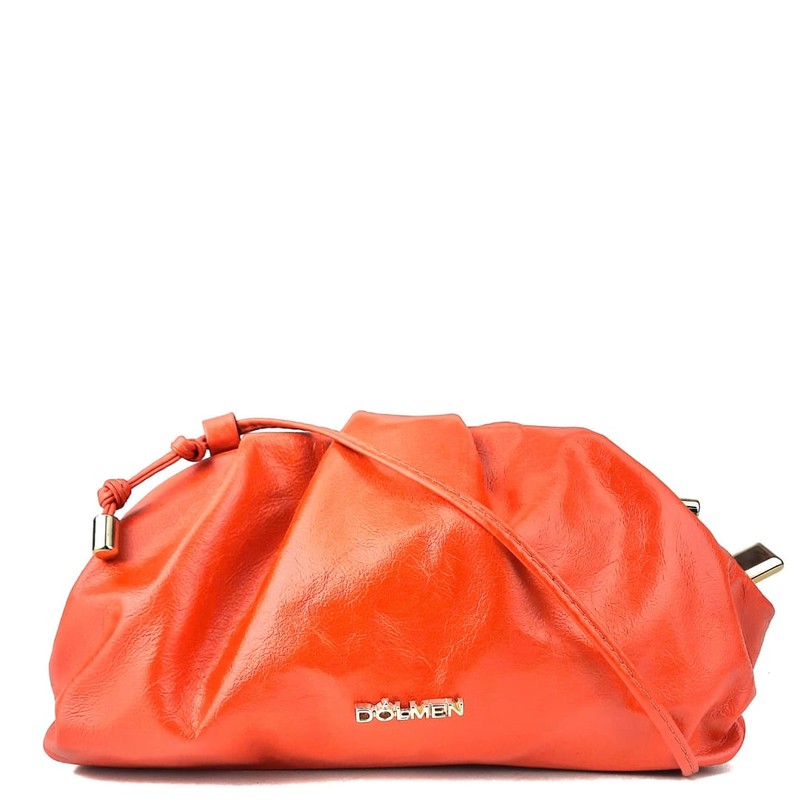 BOLSA BRUNA CLUTCH COURO CORAL.