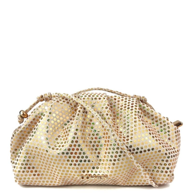 BOLSA BRUNA CLUTCH COURO POA OURO