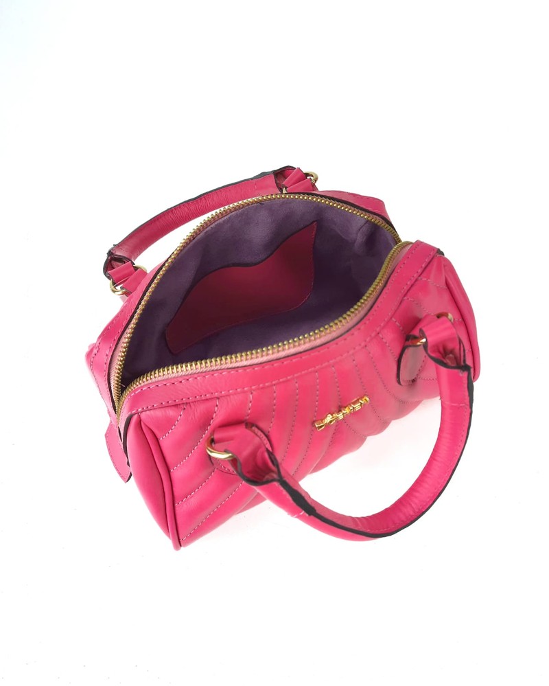 xBOLSA LEA TIRACOLO COURO ROSA SHOCK