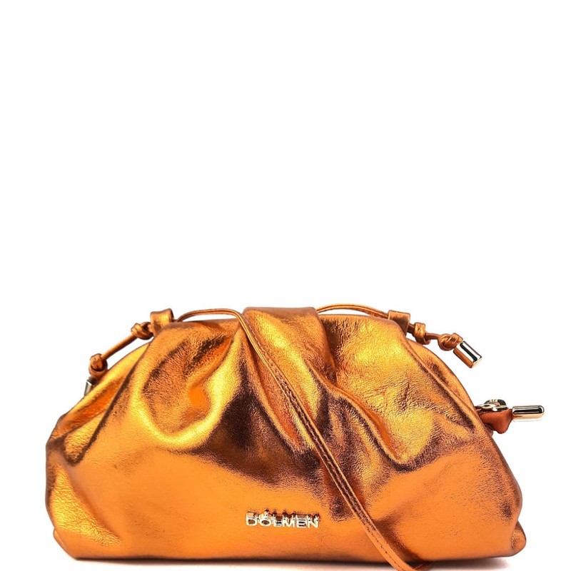 BOLSA BRUNA CLUTCH COURO LARANJA