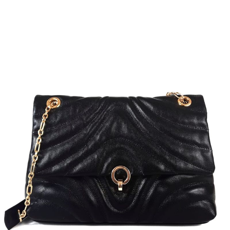 BOLSA YARA TIRACOLO COURO PRETO