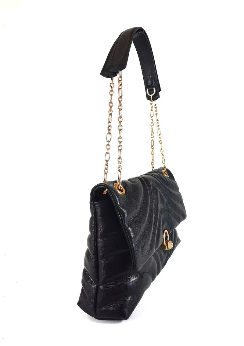 BOLSA YARA TIRACOLO COURO PRETO
