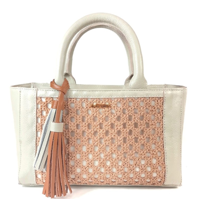 BOLSA SAMANTA TIRACOLO COURO OFF WHITE.