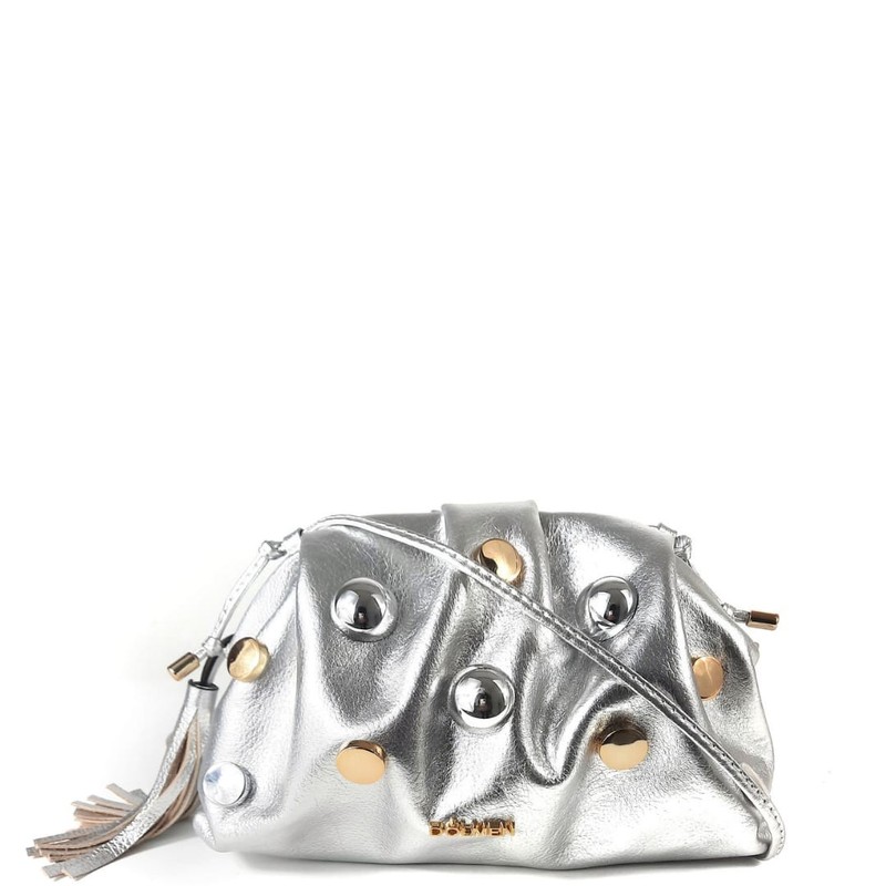 BOLSA BRUNA CHROME PRATA 