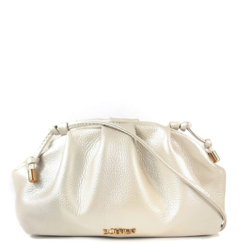 BOLSA BRUNA CLUTCH COURO OFF WHITE.