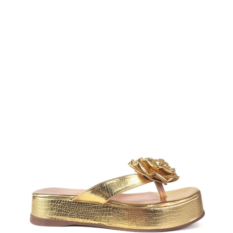 SANDALIA FLATFORM OURO