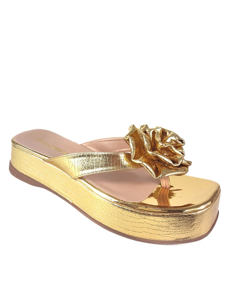 SANDALIA FLATFORM OURO