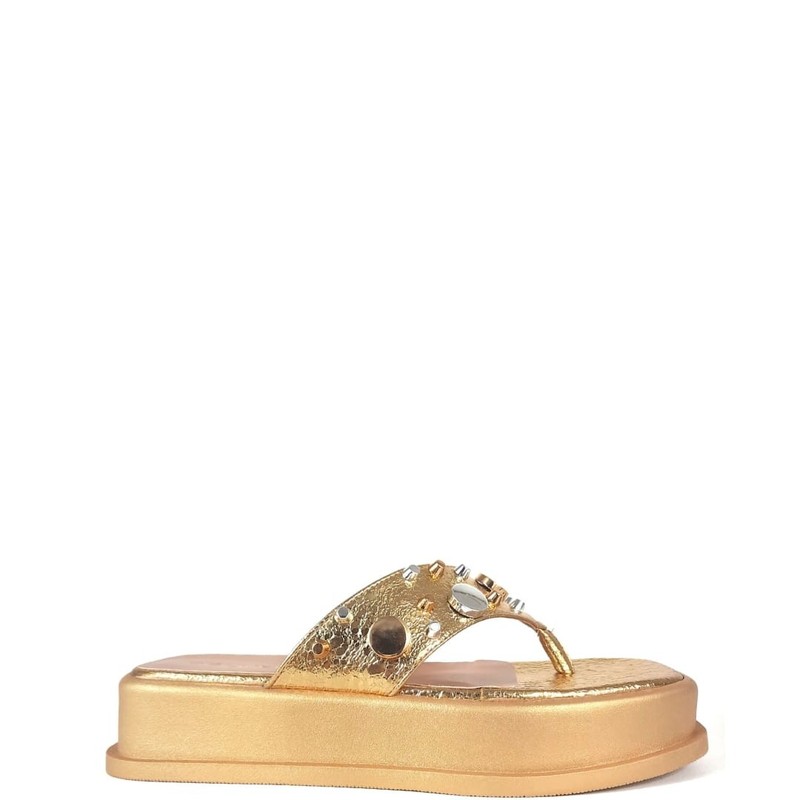 SANDALIA FLATFORM OURO